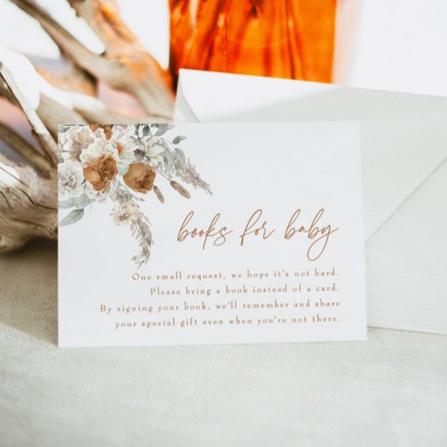 BOHEME Boho Terracotta Floral Books for Baby Card (Creator Uploaded)