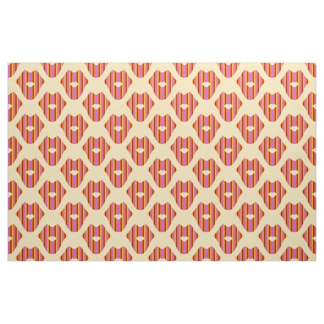 Boheme Lips on Yellow Fabric (Fat Quarter)