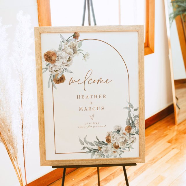 BOHEME Terracotta Floral Boho Baby Shower Welcome Poster (Creator Uploaded)