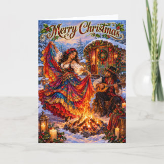 Bohemiam Winter Camp Christmas Card