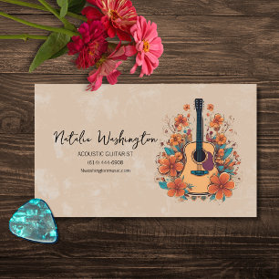 Bohemian Acoustic Guitar Business Card