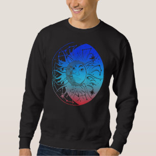 Bohemian Aesthetic Crescent Moon Astronomy Sun Ast Sweatshirt