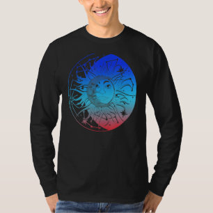 Bohemian Aesthetic Crescent Moon Astronomy Sun Ast T-Shirt