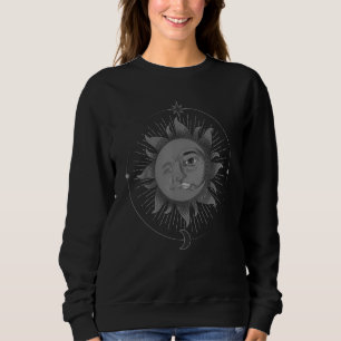 Bohemian Aesthetic Crescent Moon Sun Universe Astr Sweatshirt