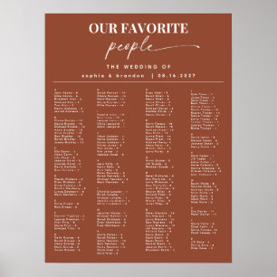 Bohemian Alphabetical Wedding Seating Chart