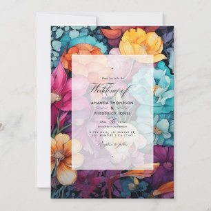 Bohemian and Earthy Floral Wedding Invitation