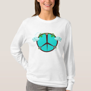 Bohemian Angel Wings Peace Symbol T-Shirt