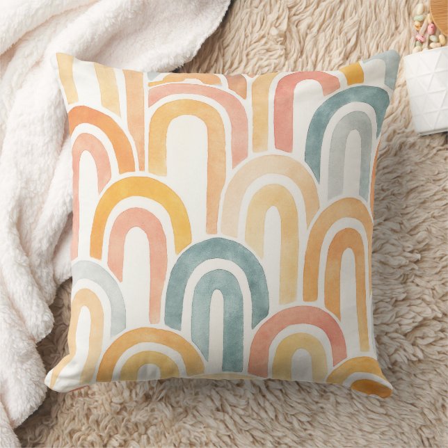 Bohemian arch fish scale painted pattern cushion (Blanket)