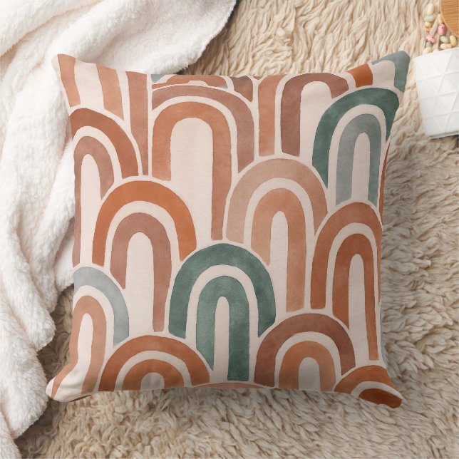 Bohemian arch fish scale painted pattern cushion (Blanket)