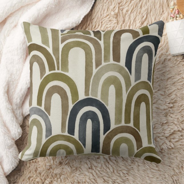 Bohemian arch fish scale painted pattern cushion (Blanket)