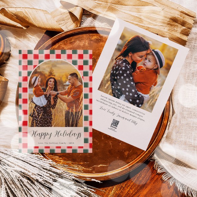 Bohemian Arch Script Christmas Holiday Photo Card  (Creator Uploaded)