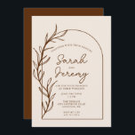 Bohemian Arched Burnt Terracotta Wedding | Invitat Invitation<br><div class="desc">Delicate Bloom Paperie's boho-arched wedding collection features simple rustic line art with classy and elegant foliage on a burnt terracotta and ivory background. Include your wedding's most important information, and find matching items (and other colour ways!) in our shop. This design is fully customisable, and the elements found within the...</div>
