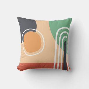 Bohemian art abstract rainbow and sun cushion