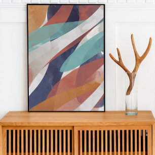 Bohemian Art, Mid Century Painting, Earthy Tones Poster