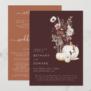 Bohemian Autumn Wedding Programme