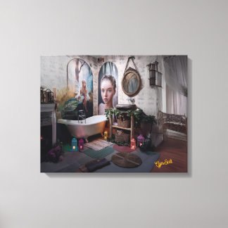 "Bohemian Bath Bliss – Fairy and Feminine Elegance Canvas Print