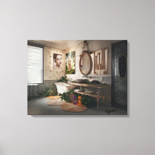 Bohemian Bath Bliss – Fairy and Feminine Elegance" Canvas Print