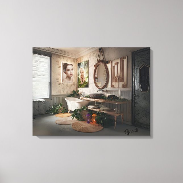 Bohemian Bath Bliss – Fairy and Feminine Elegance" Canvas Print (Front)