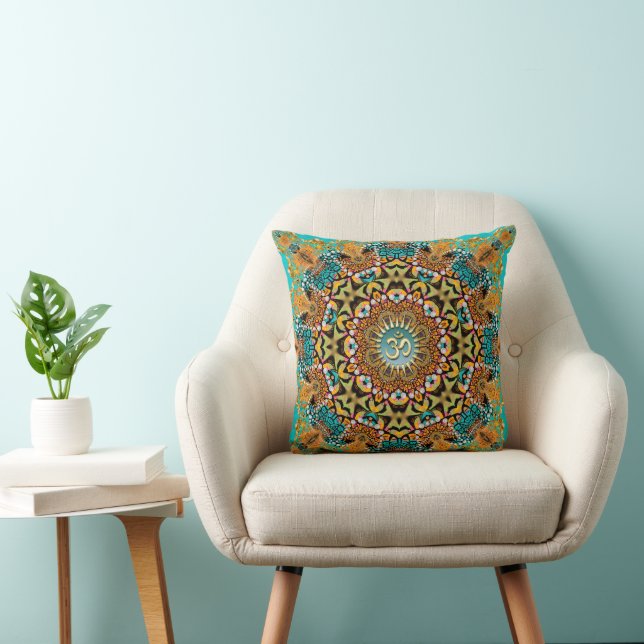 Bohemian Batik Mandala OM Yoga Cushion (Chair)