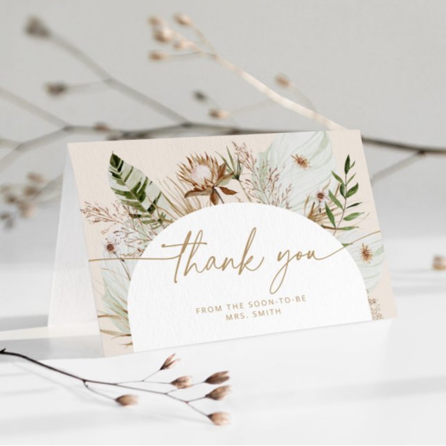 Bohemian beach bridal shower thank you card (Creator Uploaded)