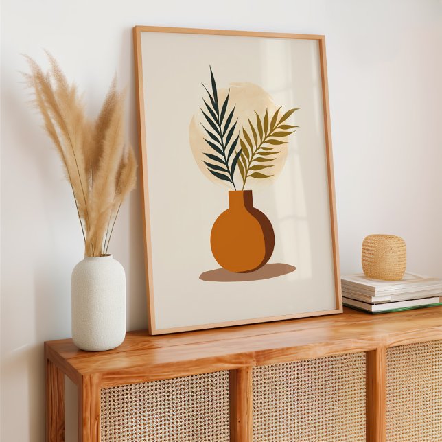Bohemian Beige Plant and Vase Botanical Poster (Creator Uploaded)