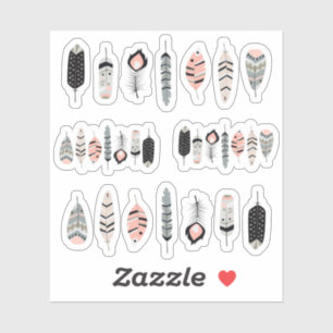 Bohemian Bird Feathers in Blush Pink Planner Sheet