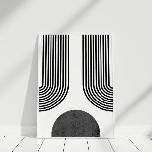 Bohemian Black and White Abstract Wall Art