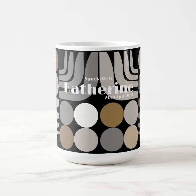 Bohemian Black Grey Coffee Mug (Center)
