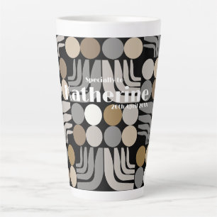 Bohemian Black Grey Latte Mug