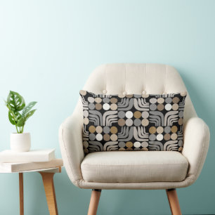 Bohemian Black Grey Lumbar Cushion