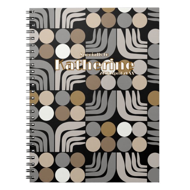 Bohemian Black Grey Notebook (Front)