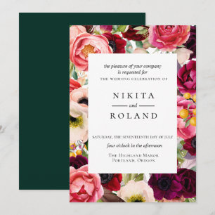 Bohemian Blooms Wedding Invitation