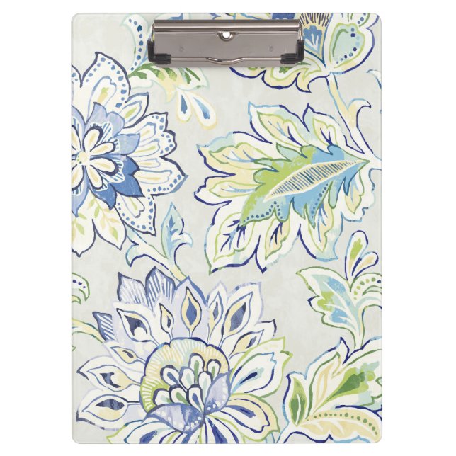 Bohemian Blue Flower Clipboard (Front)