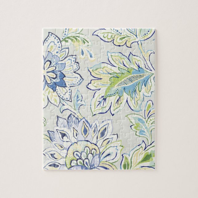 Bohemian Blue Flower Jigsaw Puzzle (Vertical)