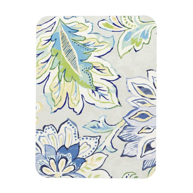 Bohemian Blue Flower Magnet (Vertical)