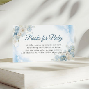 Bohemian Blue Rose Baby Shower Books for Baby Enclosure Card