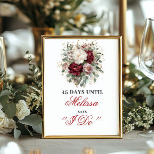 Bohemian Blush Burgundy Dais Until I Do Poster