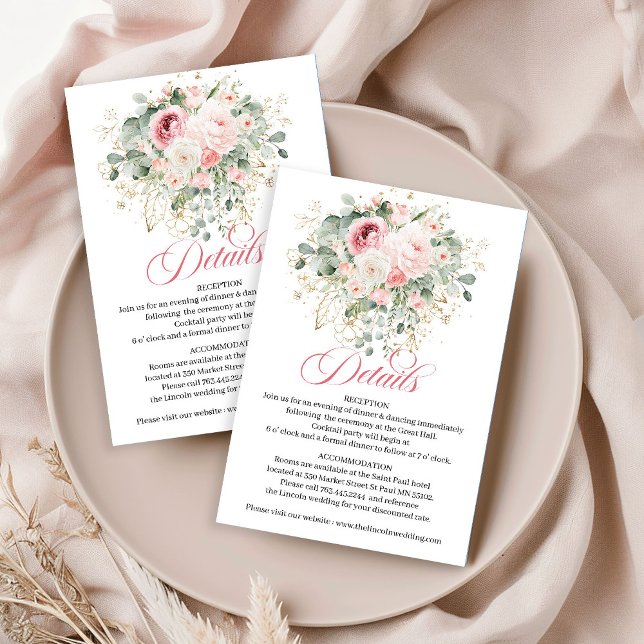 Bohemian Blush Roses Greenery Wedding Card (Bohemian Blush Roses Greenery Wedding Card)