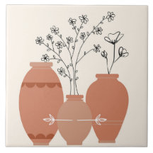 Bohemian Boho Art Abstract Terracotta Planters