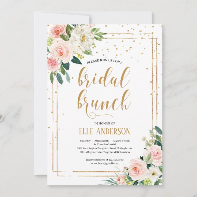 Bohemian boho Bridal Brunch Boho Invitation (Front)