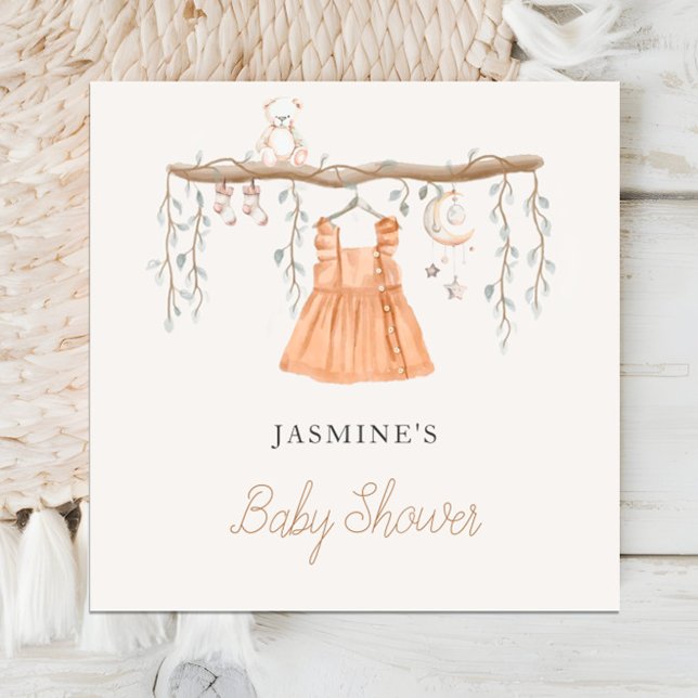 Bohemian Boho Clothes Girl Baby Shower Napkin (Creator Uploaded)