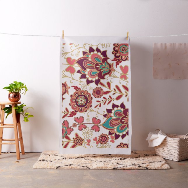 Bohemian Boho MOD Hippy Chic Flower Pattern Fabric (In Situ)
