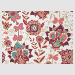 Bohemian Boho MOD Hippy Chic Flower Pattern Tissue Paper