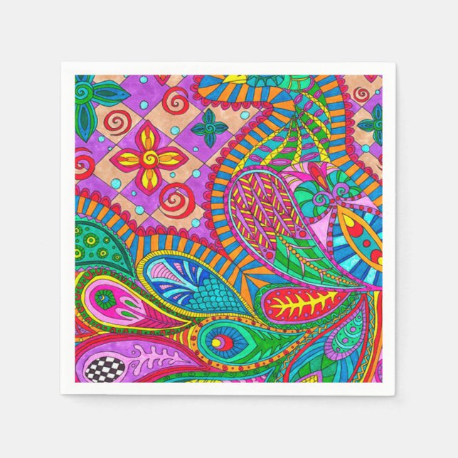 Bohemian Boho MOD Pattern Napkin (Front)