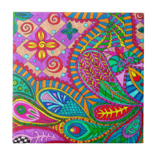 Bohemian Boho MOD Pattern Tile