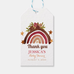 Bohemian Boho Rainbow Baby Shower Earthy Cute Gift Tags