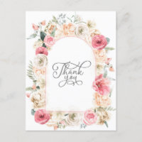 Bohemian Boho watercolor floral elegant chic Thank