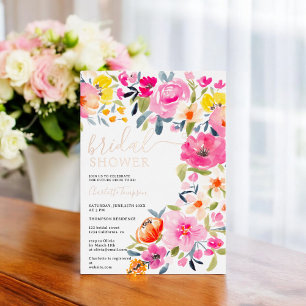 Bohemian bold floral watercolor bridal shower