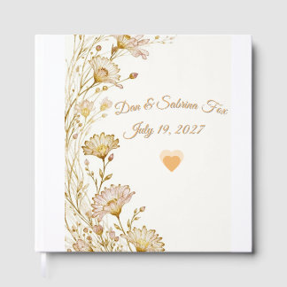 Bohemian, botanical style guest book