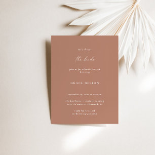 Bohemian Brandy Rose Minimalist Bridal Shower  Invitation